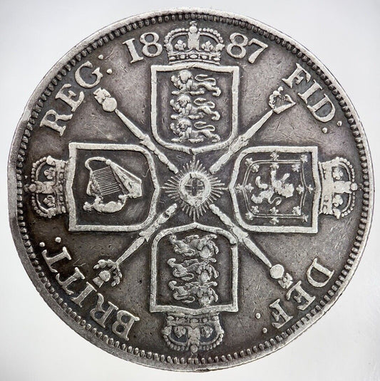 1887 Victoria Double Florin Silver Coin | Fine Collectable Grade
