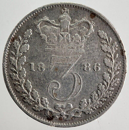 1886 Victoria Threepence Silver Coin | Fine Collectable Grade