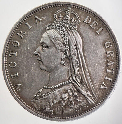 1887 Victoria Half-Crown Silver Coin | Very High Grade | a3039