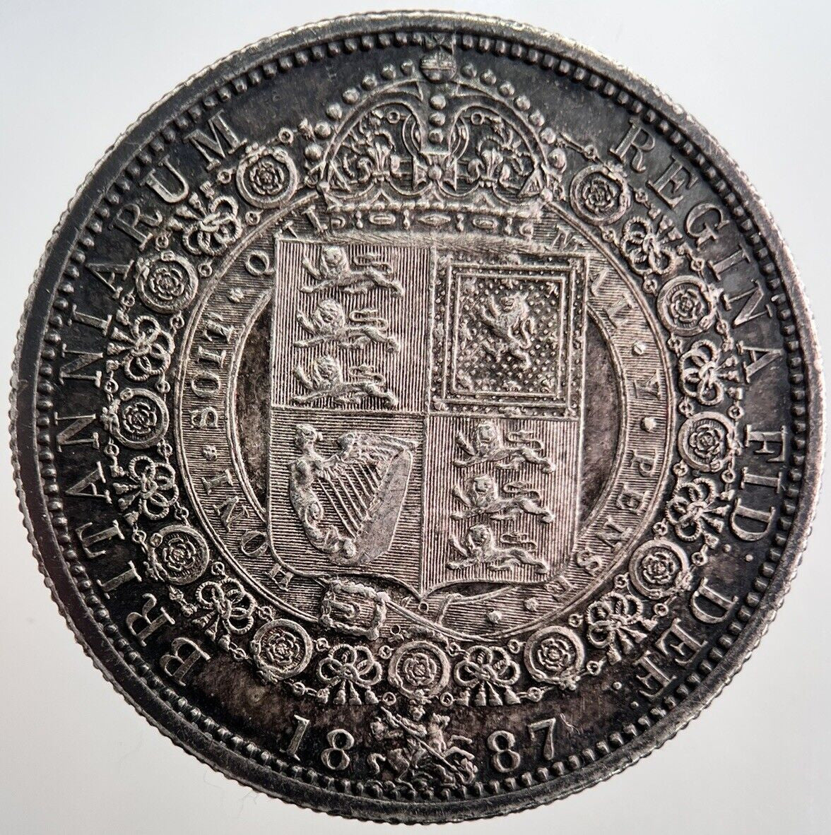 1887 Victoria Half-Crown Silver Coin | Very High Grade | a8084