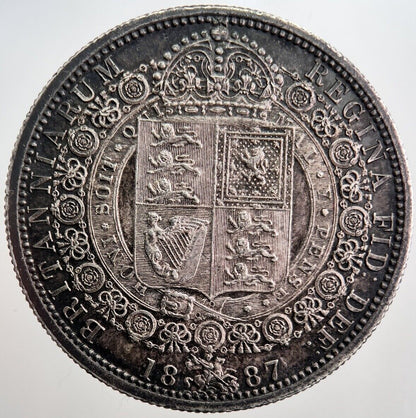 1887 Victoria Half-Crown Silver Coin | Very High Grade | a8084