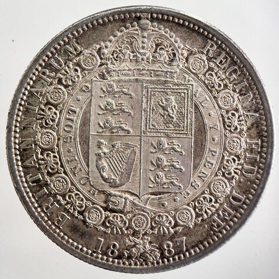 1887 Victoria Half-Crown Silver Coin | Very High Grade | a2632