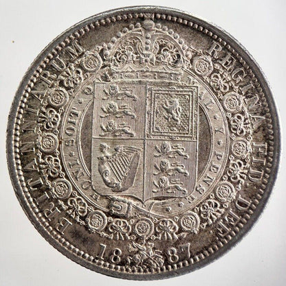 1887 Victoria Half-Crown Silver Coin | Very High Grade | a2632