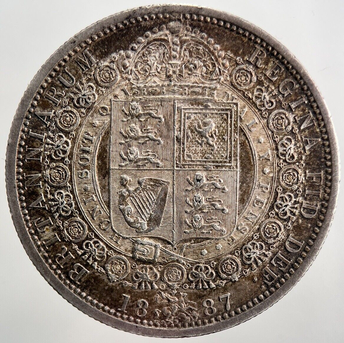 1887 Victoria Half-Crown Silver Coin | Very High Grade | a5321