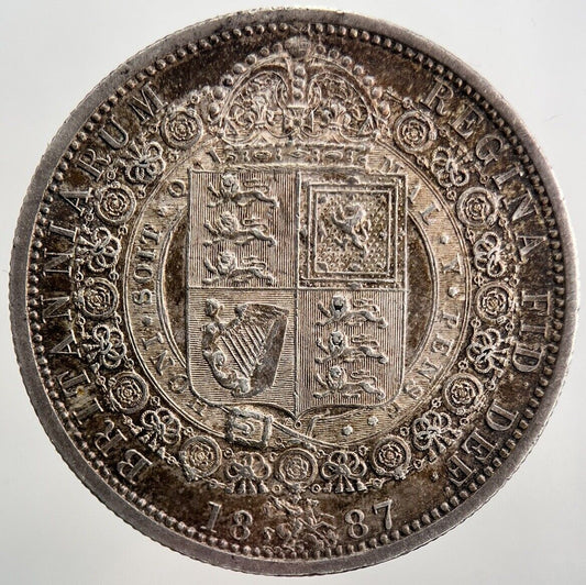 1887 Victoria Half-Crown Silver Coin | Very High Grade | a5321