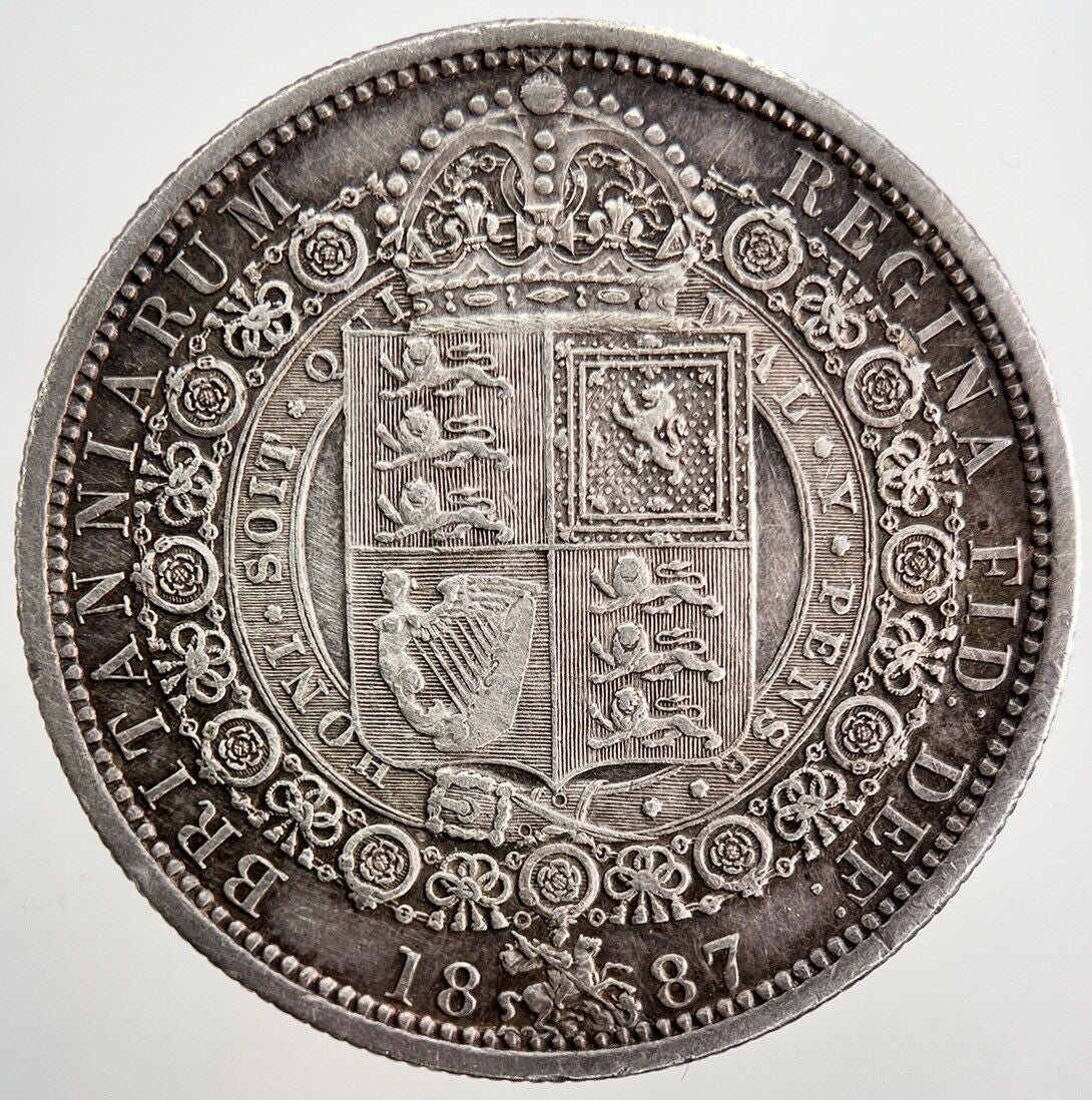 1887 Victoria Half-Crown Silver Coin | Very High Grade | a5322