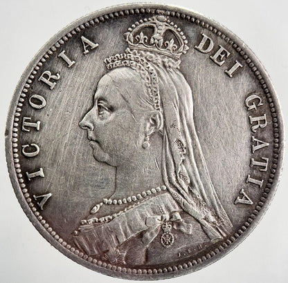 1887 Victoria Half-Crown Silver Coin | Very High Grade | a5322