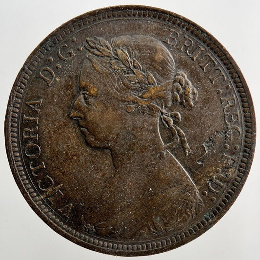 1887 Victoria Half-Penny | British Copper Coin | Very High Grade | a1558