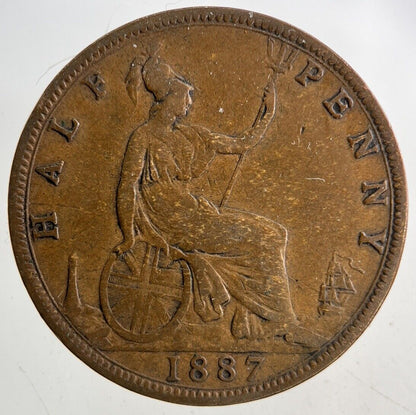 1887 Victoria Half-Penny Coin | Fine Collectable Grade