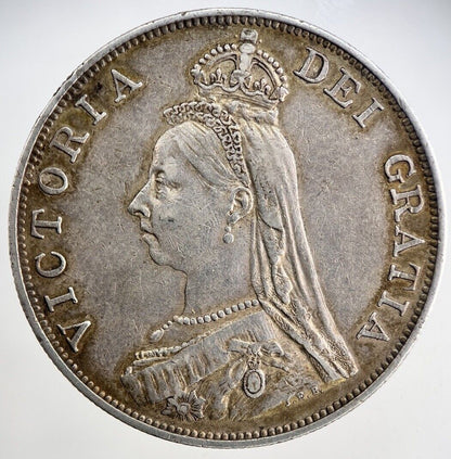 1887 Victoria Double-Florin Silver Coin | Very Fine Grade | a1895