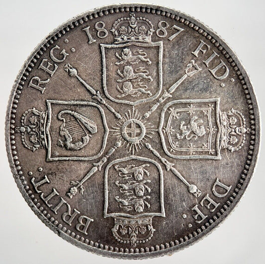 1887 Victoria Florin Silver Coin | Very High Grade | a2209