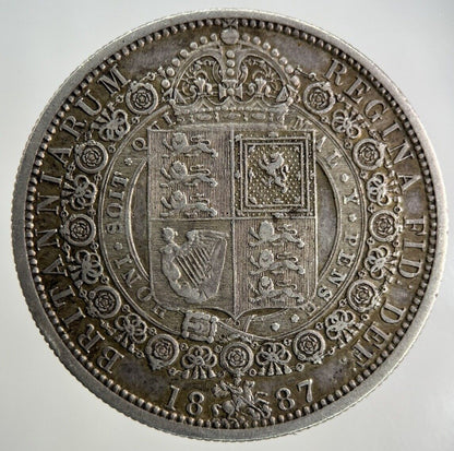 1887 Victoria Half-Crown Silver Coin | Very High Grade