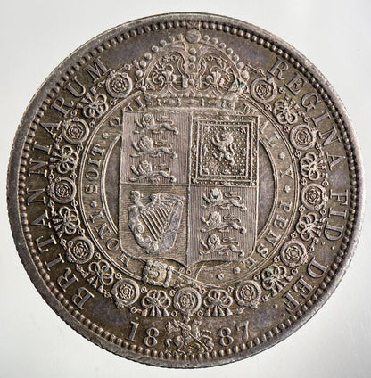 1887 Victoria Half-Crown Silver Coin | Very Fine Grade