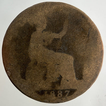 1887 Victoria Half-Penny Coin | Fair Grade