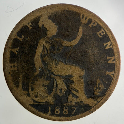 1887 Victoria Half-Penny Coin | Collectable Grade