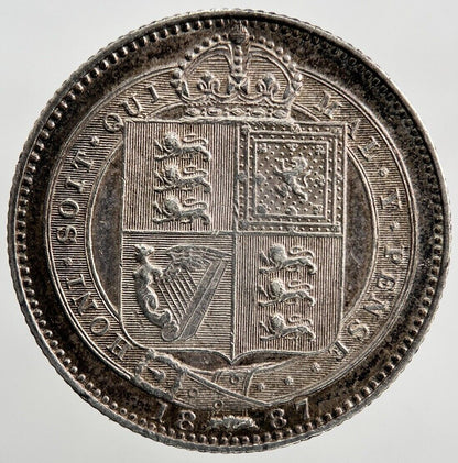 1887 Victoria Shilling | British Silver Coin | Fine Collectable Grade | a1505