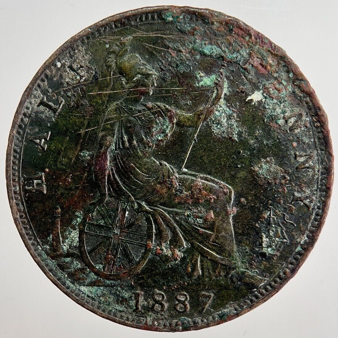 1887 Victoria Half-Penny Coin | Fine Collectable Grade | a4671