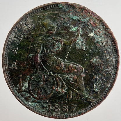 1887 Victoria Half-Penny Coin | Fine Collectable Grade | a4671