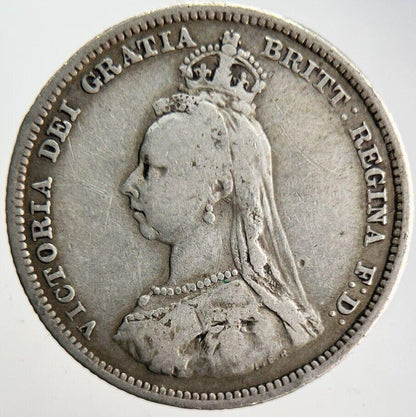 1887 Victoria Shilling Silver Coin | Collectable Grade | a4612