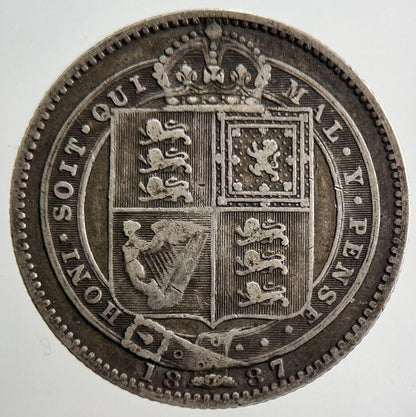 1887 Victoria Shilling Silver Coin | Collectable Grade | a1354
