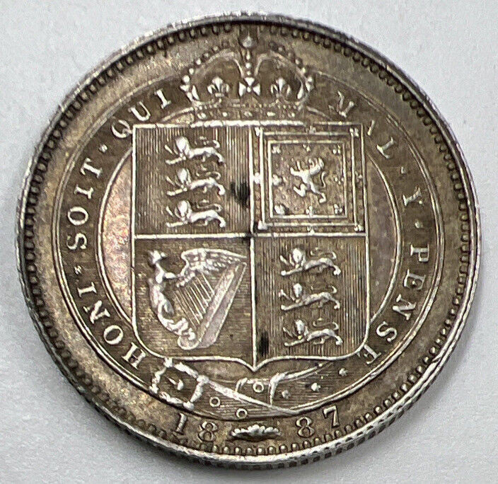 1887 Victoria Shilling | British Silver Coin | Fine Collectable Grade | a810