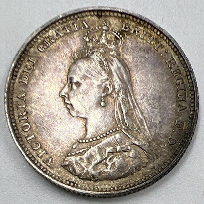 1887 Victoria Shilling | British Silver Coin | Fine Collectable Grade | a810