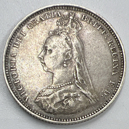 1887 Victoria Shilling | British Silver Coin | Very High Grade | a1326