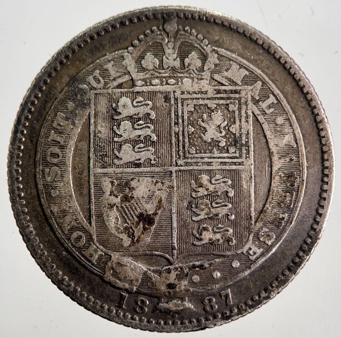 1887 Victoria Shilling Silver Coin | Collectable Grade | a7132