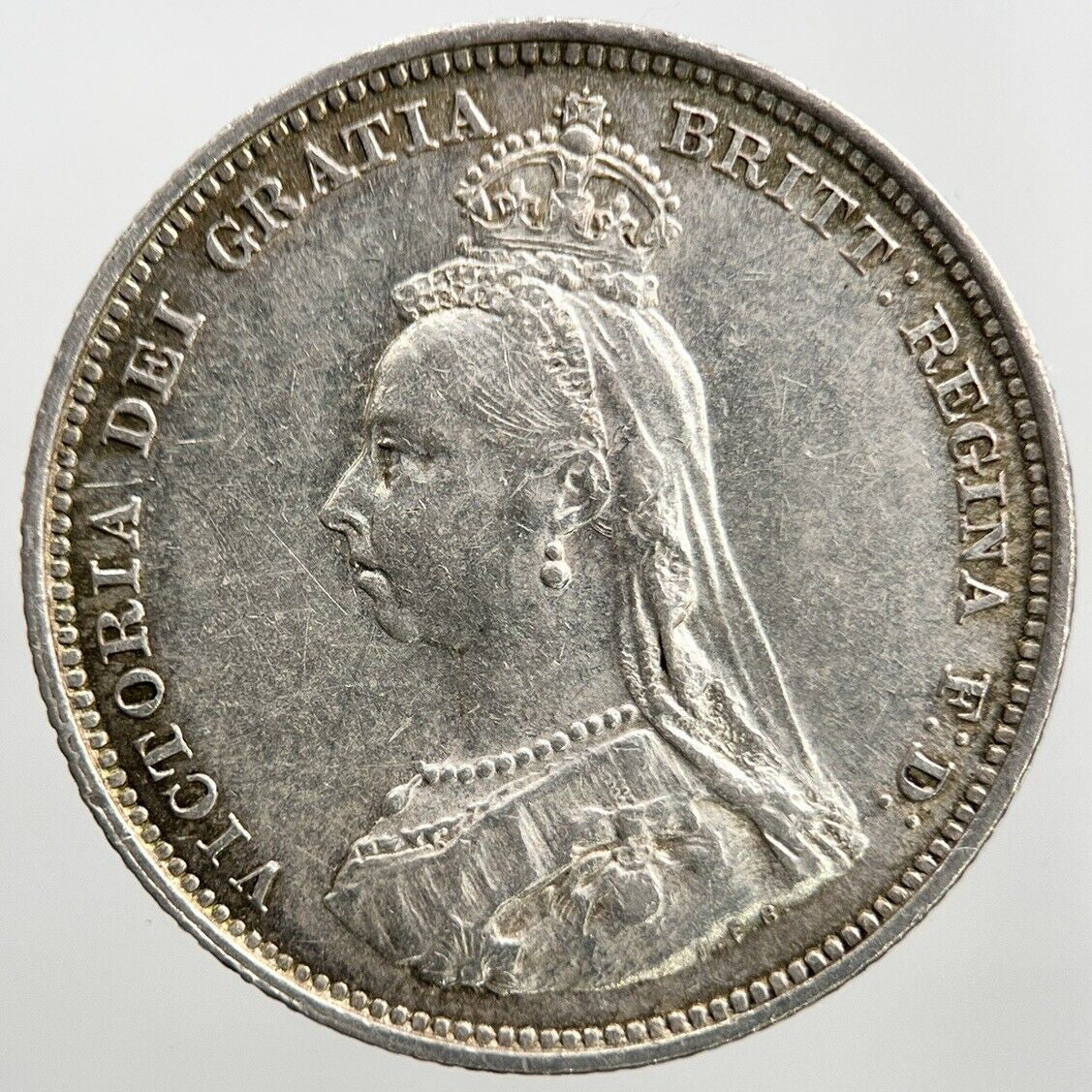 1887 Victoria Shilling | British Silver Coin | Very High Grade | a332