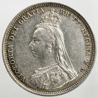 1887 Victoria Shilling | British Silver Coin | Very High Grade | a332