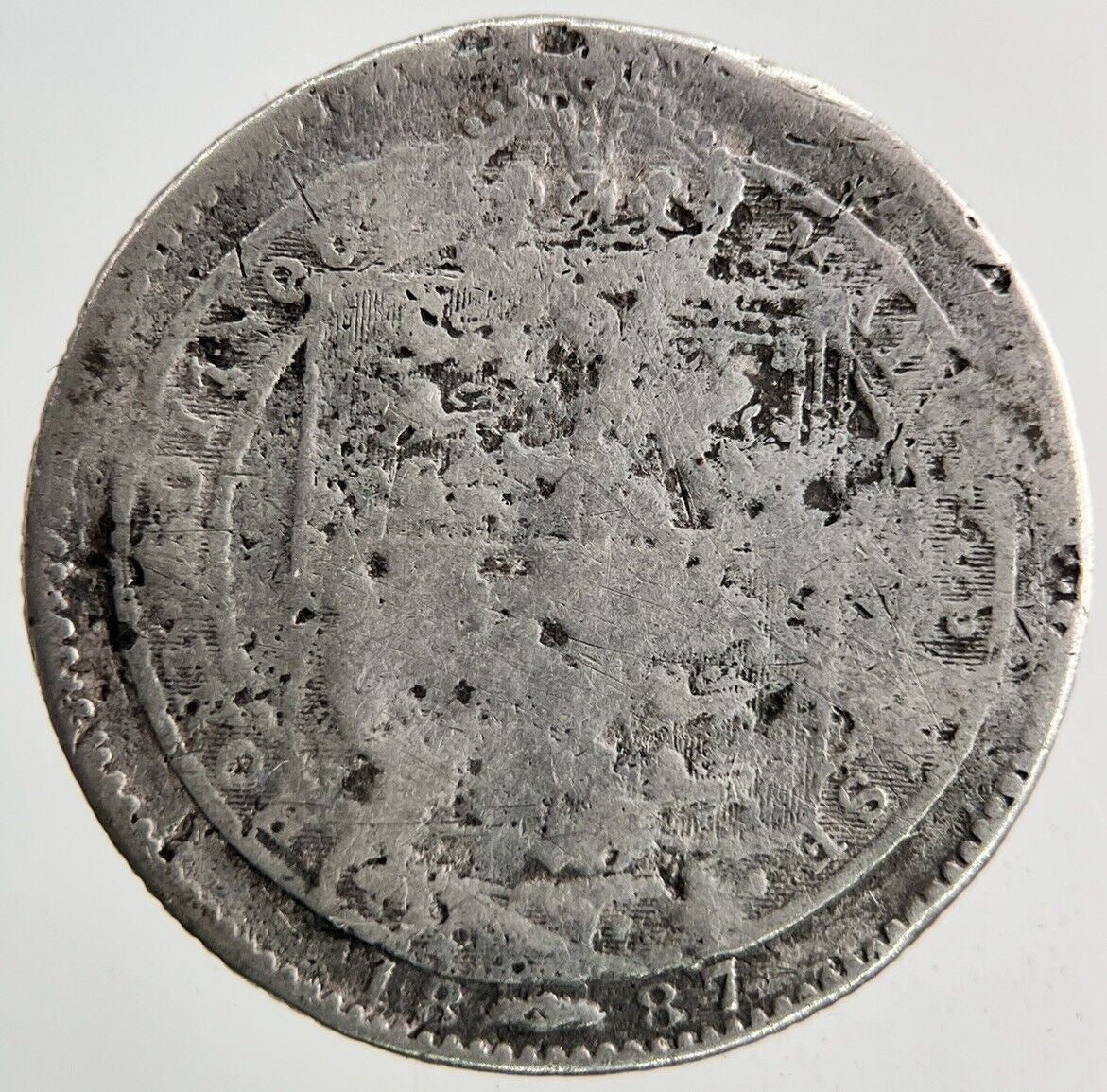 1887 Victoria Shilling Silver Coin | Fair Grade