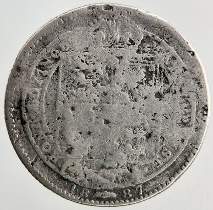 1887 Victoria Shilling Silver Coin | Fair Grade