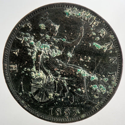 1887 Victoria Half-Penny Coin | Very High Grade | a9397