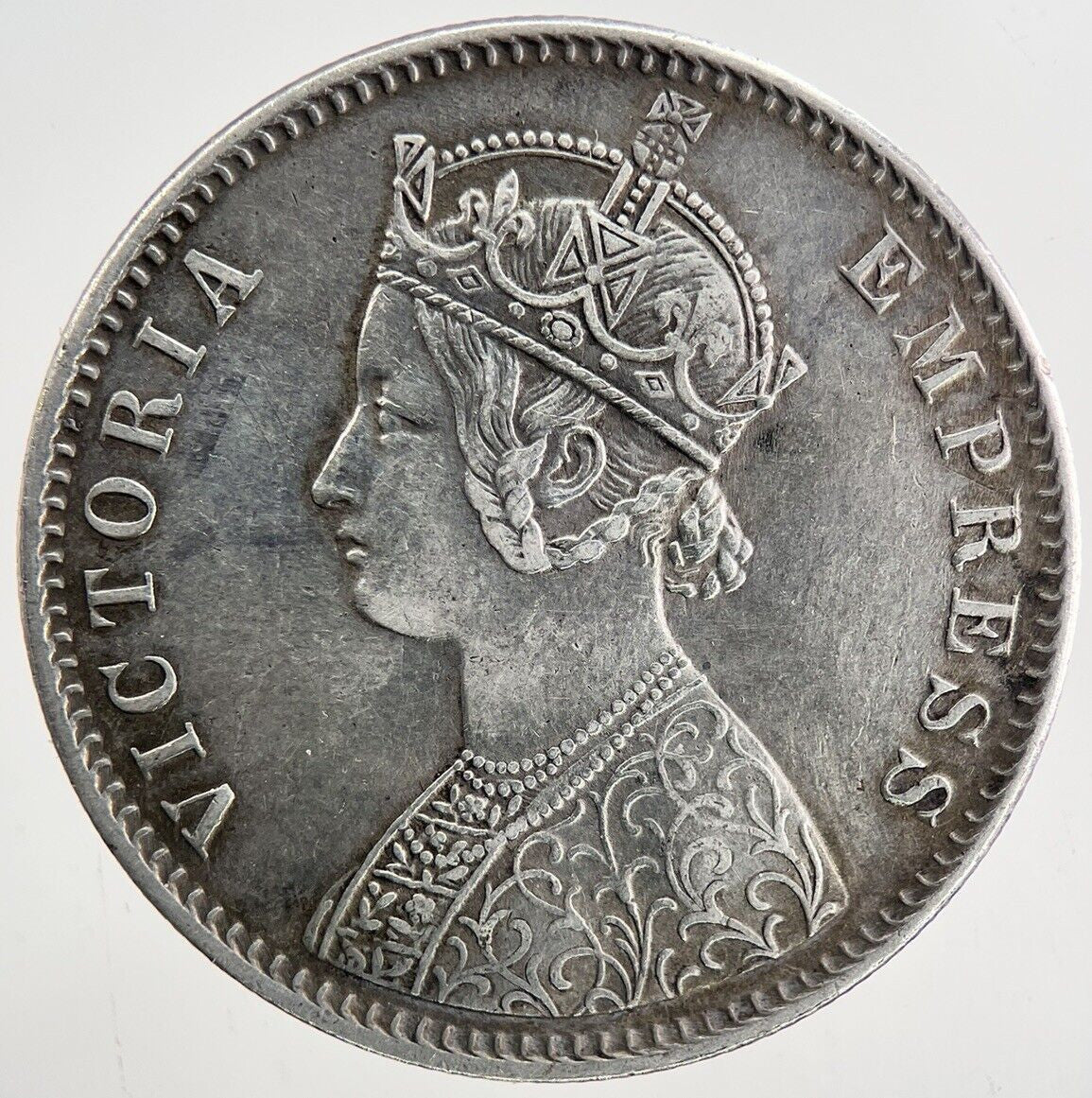 1887 India 1 One Rupee Silver Coin | Very High Grade | a9347