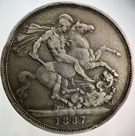1887 Victoria One Crown Silver Coin | Fine Collectable Grade