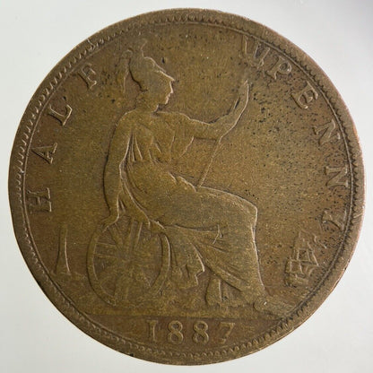 1887 Victoria Half-Penny Coin | Fine Collectable Grade