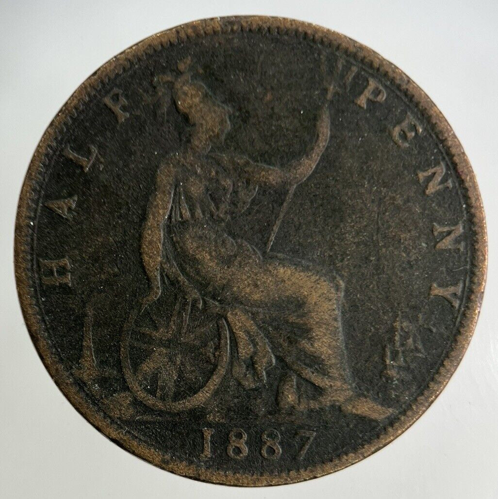 1887 Victoria Half-Penny Coin | Fine Collectable Grade