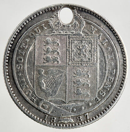 1887 Victoria Shilling Silver Coin | Fine Collectable Grade