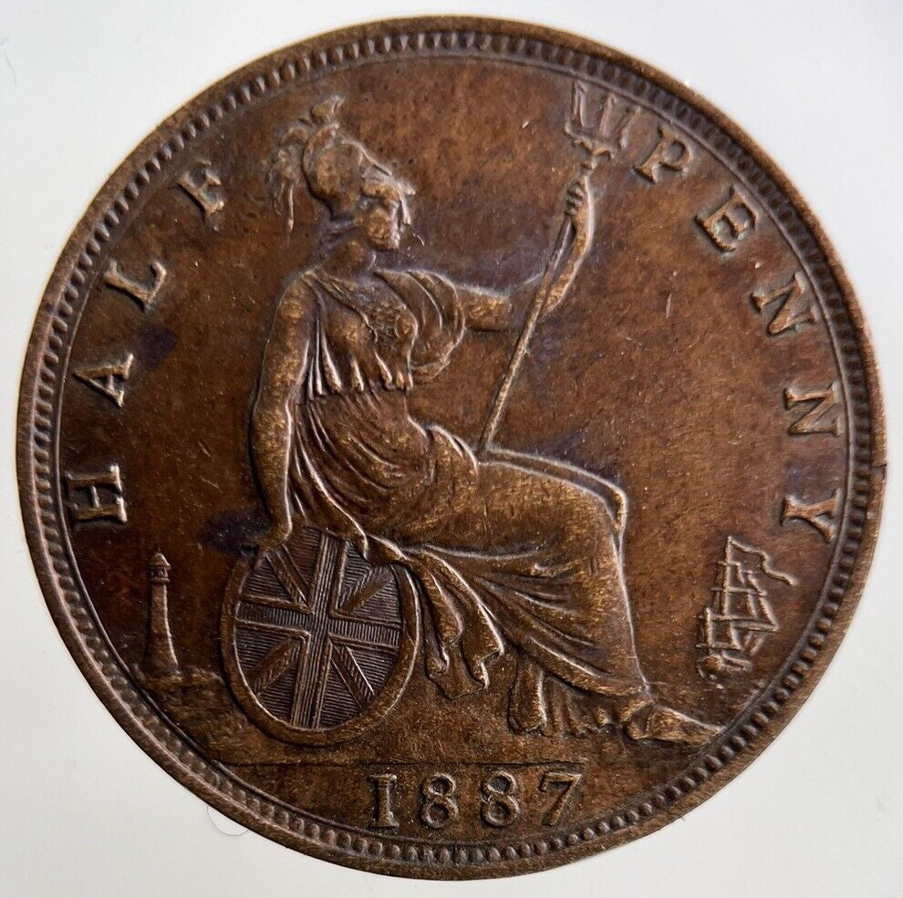 1887 Victoria Half-Penny Coin | Very High Grade