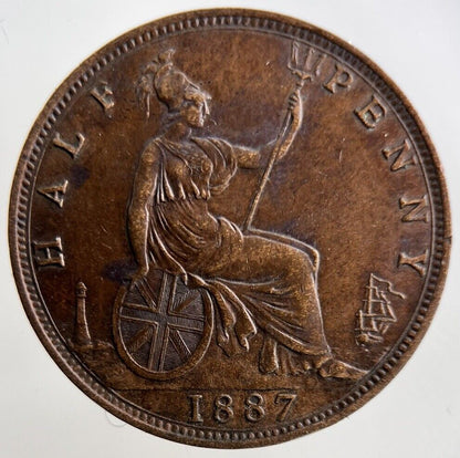 1887 Victoria Half-Penny Coin | Very High Grade