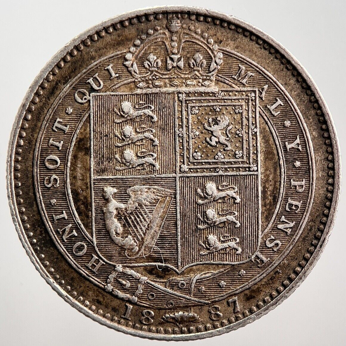 1887 Victoria Shilling | British Silver Coin | Fine Collectable Grade | a1016