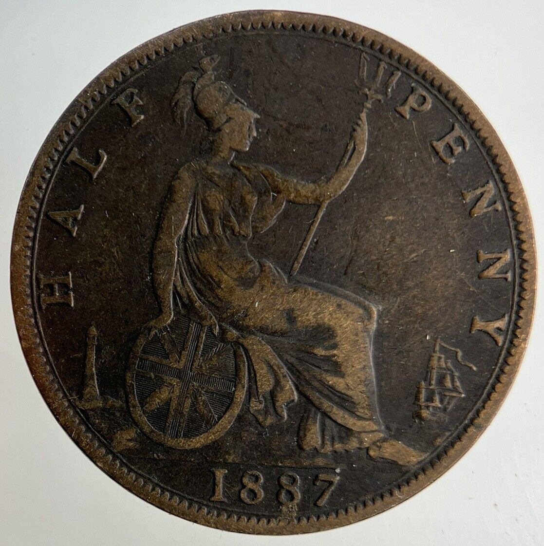 1887 Victoria Half-Penny Coin | Fine Collectable Grade