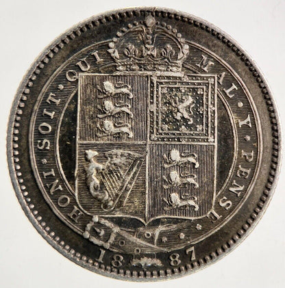 1887 Victoria One Shilling Silver Coin | Very High Grade