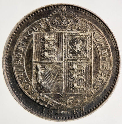 1887 Victoria One Shilling Silver Coin | Very High Grade