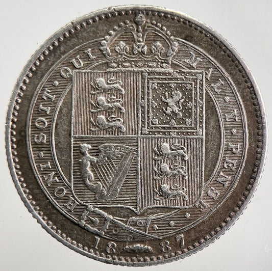 1887 Victoria Shilling Silver Coin | Very High Grade | a3927