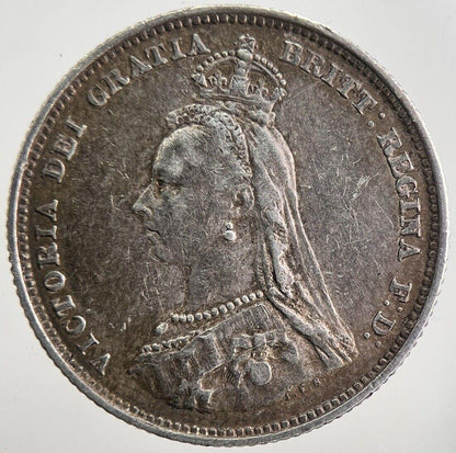 1887 Victoria Shilling Silver Coin | Very High Grade | a3927