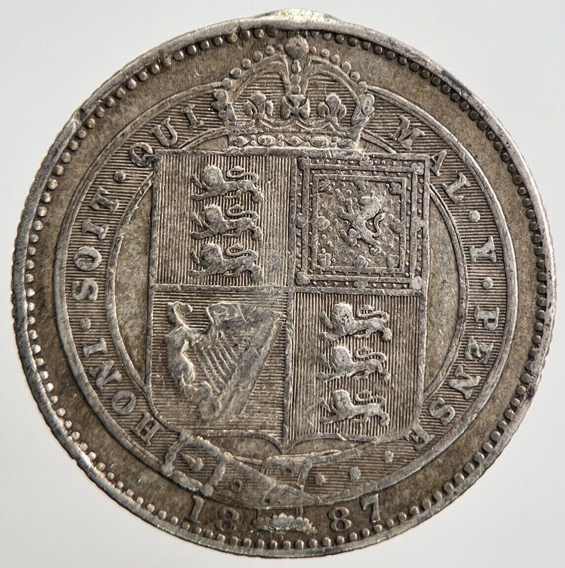 1887 Victoria Shilling Silver Coin | Fine Collectable Grade | a2154