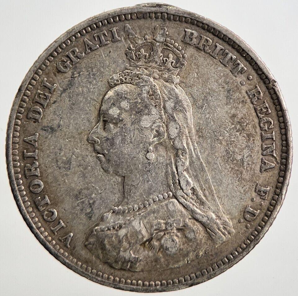 1887 Victoria Shilling Silver Coin | Fine Collectable Grade | a2154