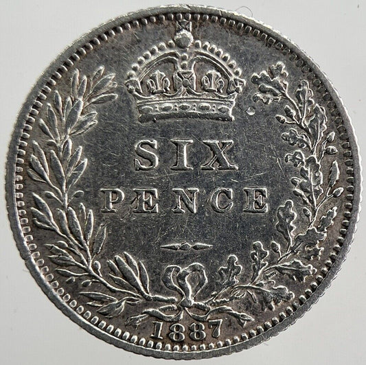 1887 Victoria Sixpence Silver Coin | Very High Grade | a1838