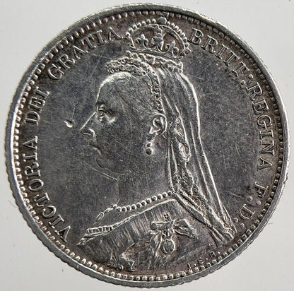 1887 Victoria Sixpence Silver Coin | Very High Grade | a1838